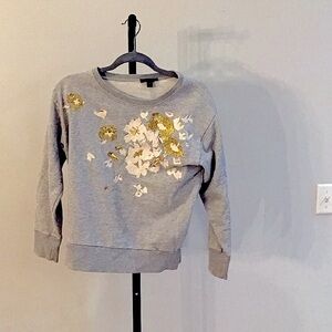 J Crew Floral Metallic Lightweight Sweater size small